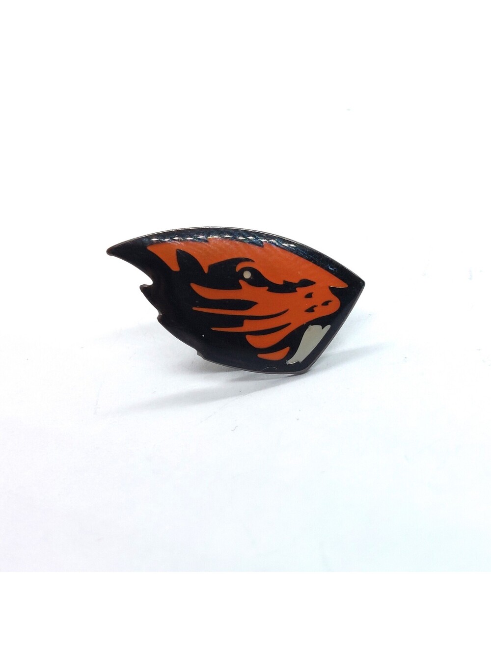 Beaver Head Enamel Pin Orange Black Mascot Wildlife Rodent College Sports Lapel